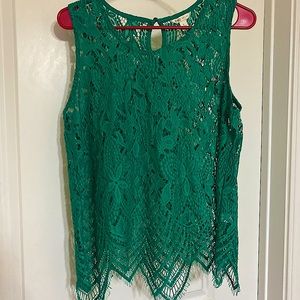 Cato Size L Green Lace Tank Top!